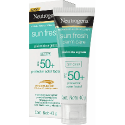Sun Fresh Protector Solar Facial Sin Color Derm Care Niacinamida FPS 50+ (40 g)