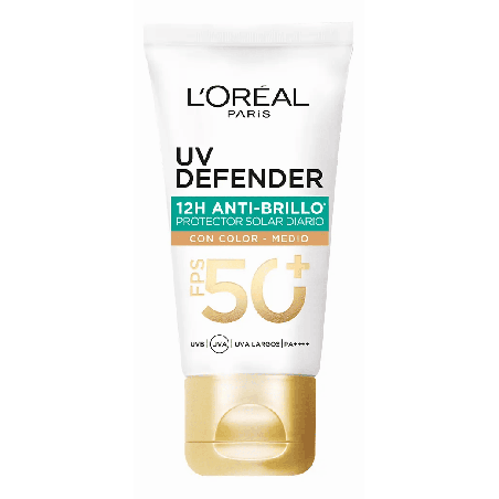 Crema Facial UV Defender Anti-Brillo Color Medio 40 g