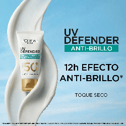 Bloqueador UV Defender Anti-Brillo Sin Color FPS 50+ 40 ml