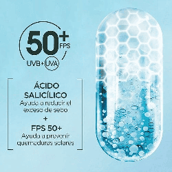 Protector Solar Facial Fluido Anti-Imperfecciones con Ácido Salicílico FPS 50+ Efecto Matificante Super UV