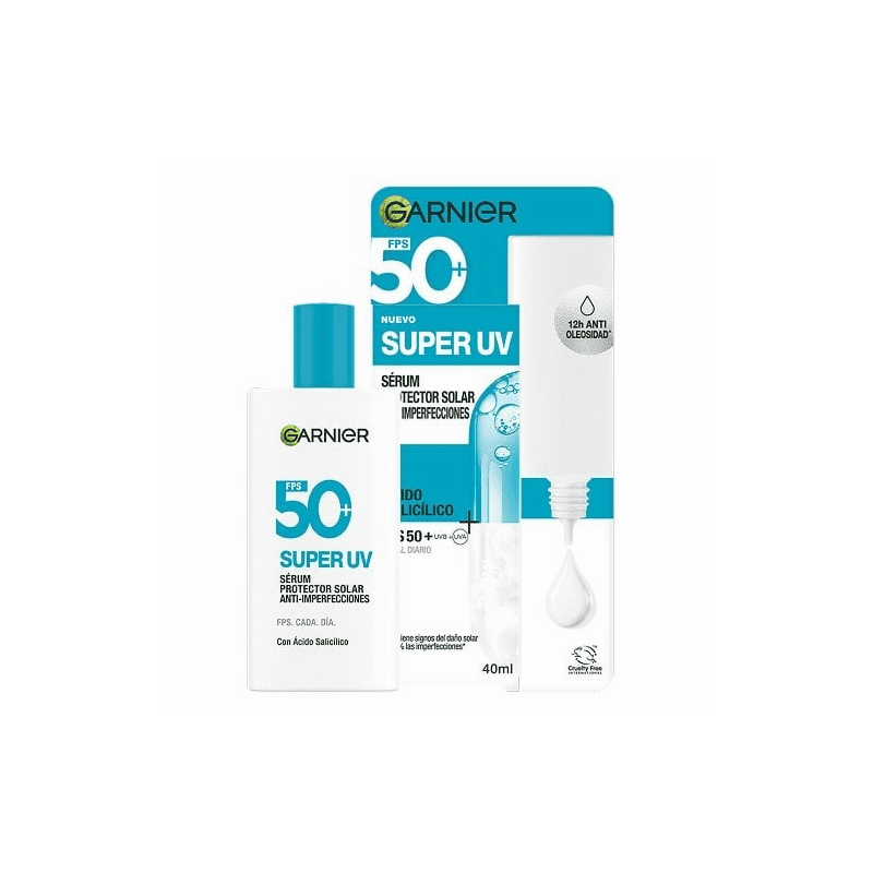 Protector Solar Facial Fluido Anti-Imperfecciones con Ácido Salicílico FPS 50+ Efecto Matificante Super UV