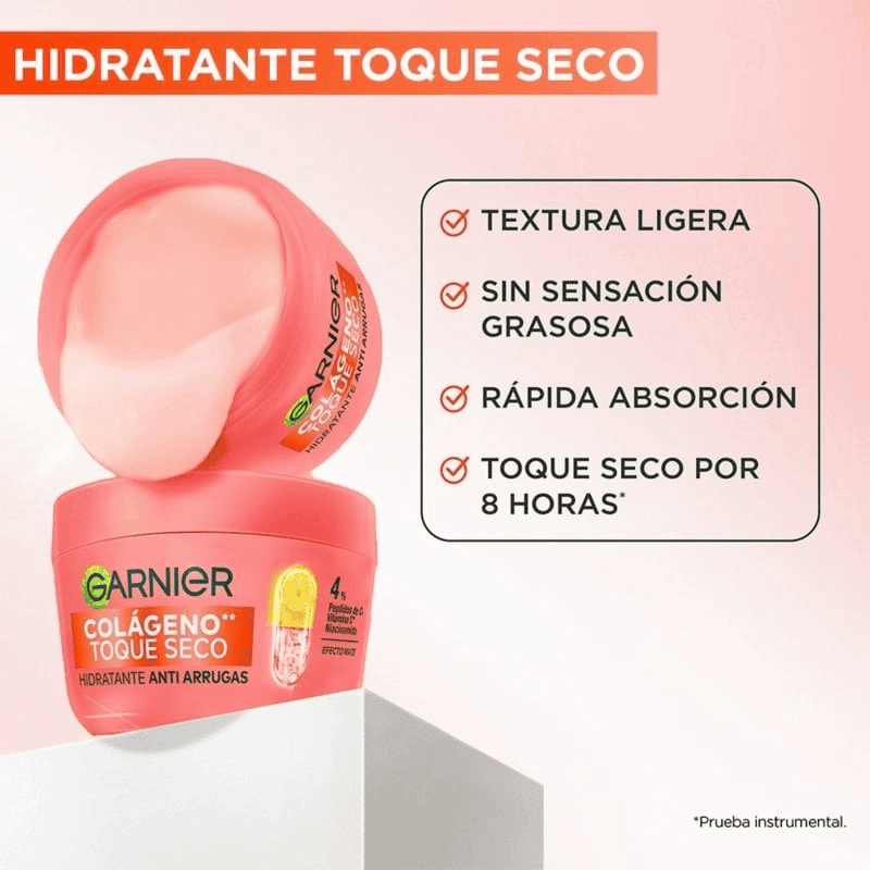 Crema Hidratante Toque Seco Anti-Arrugas Colágeno